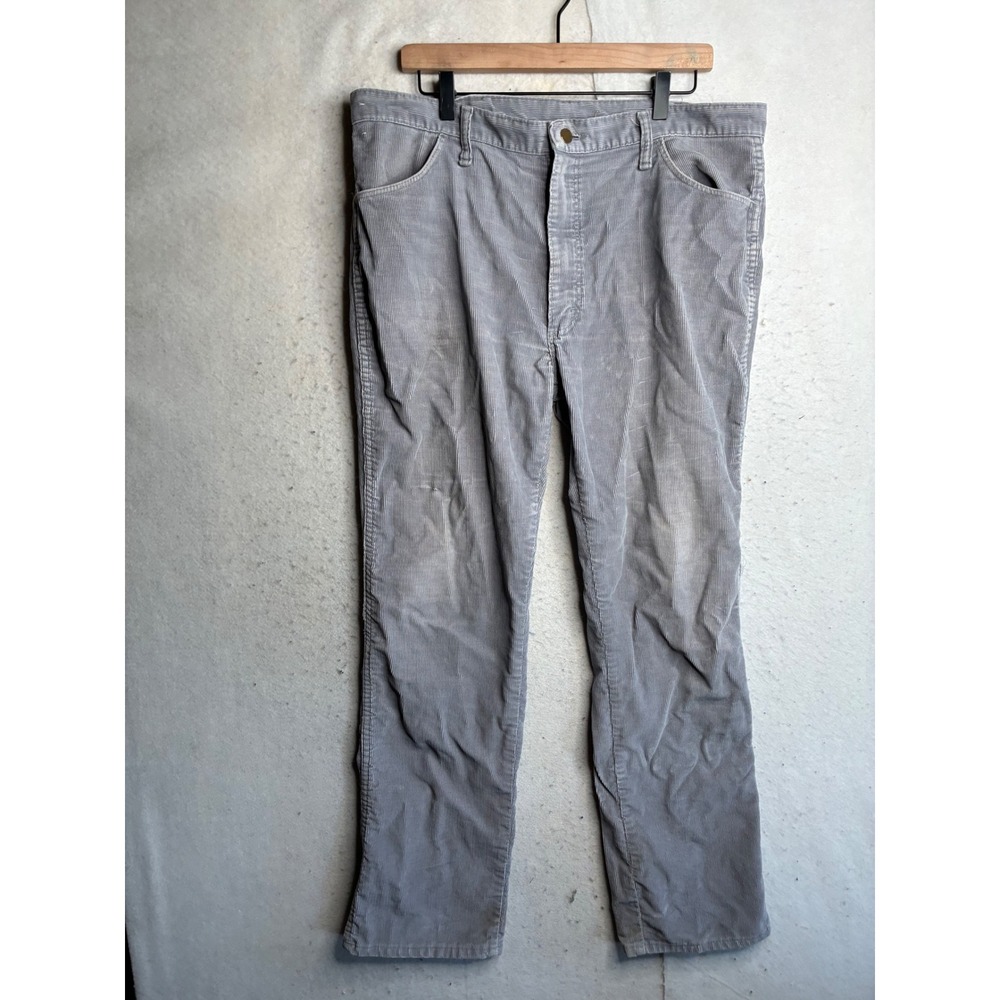 Vintage Rustler Mens Corduroy Pants Gray Regular Fit 89661SM USA Made 38x32